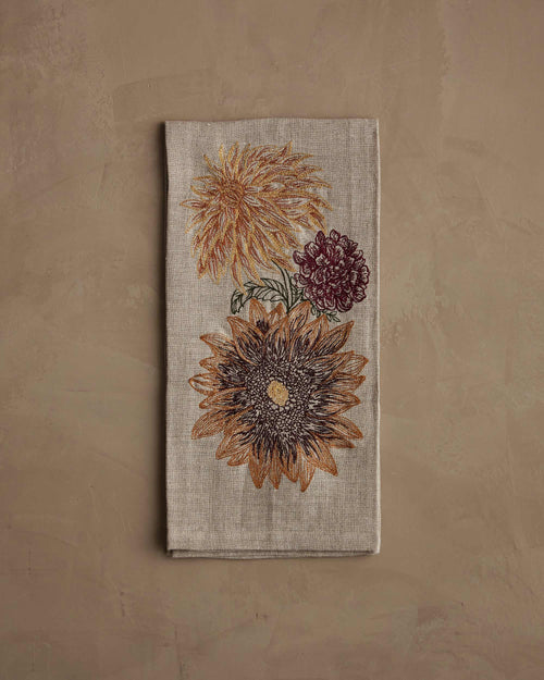 Autumn Sunflower Tea Towel