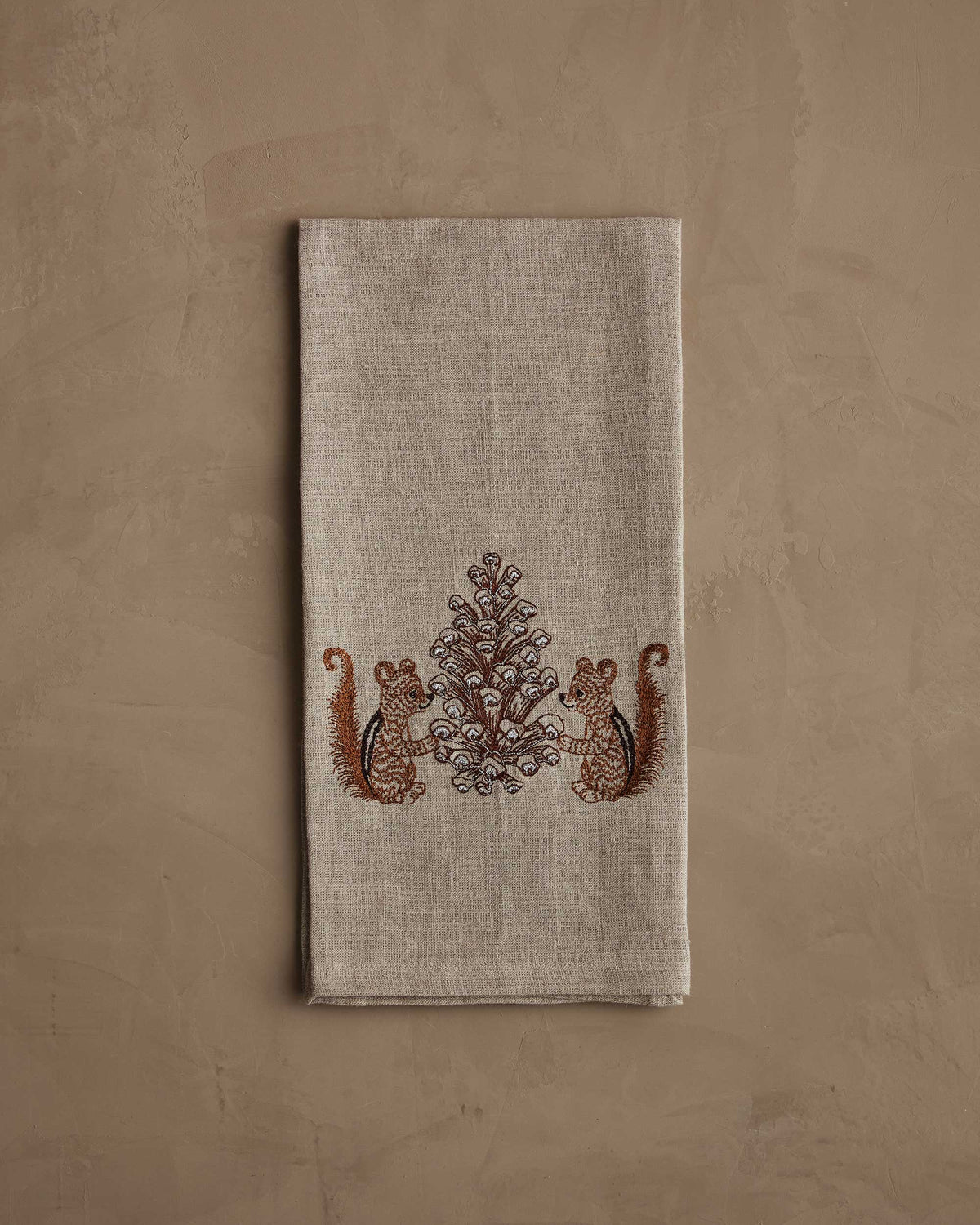 Chipmunks with Pinecone Tea Towel