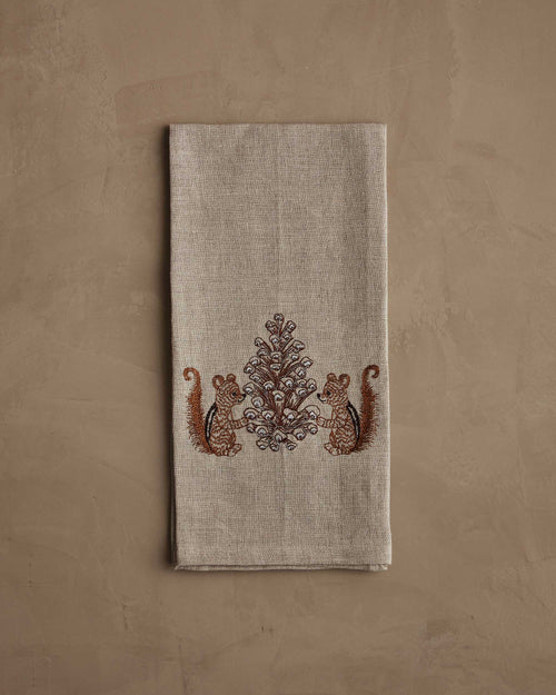 Chipmunks with Pinecone Tea Towel
